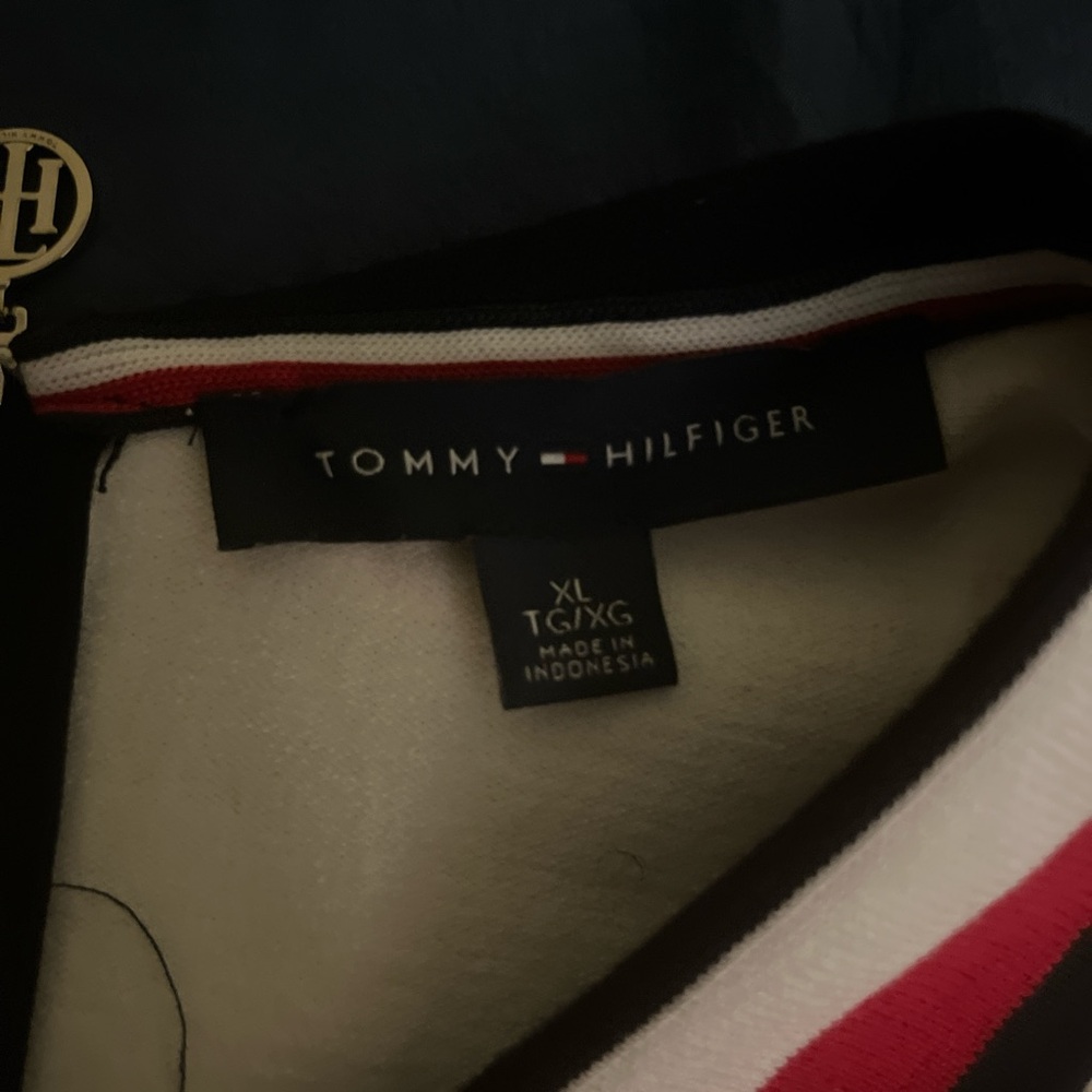 Tommy Hilfiger Red, White, and Black Sweater